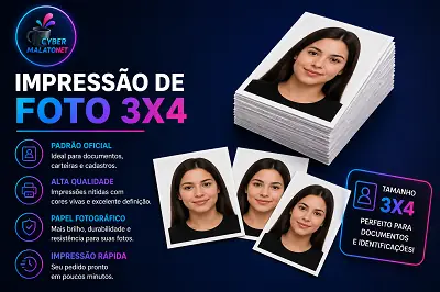 Impressão de Foto 3x4 (06 unidades)