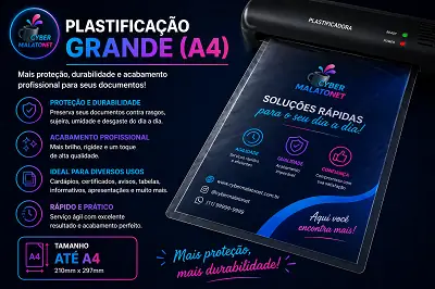 Plastificação Grande (A4)