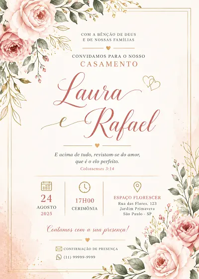 Convite de Casamento Personalizado